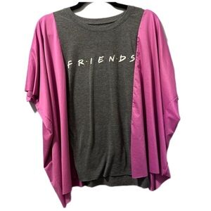 Friends up cycle tee poncho one size fits most raw hem